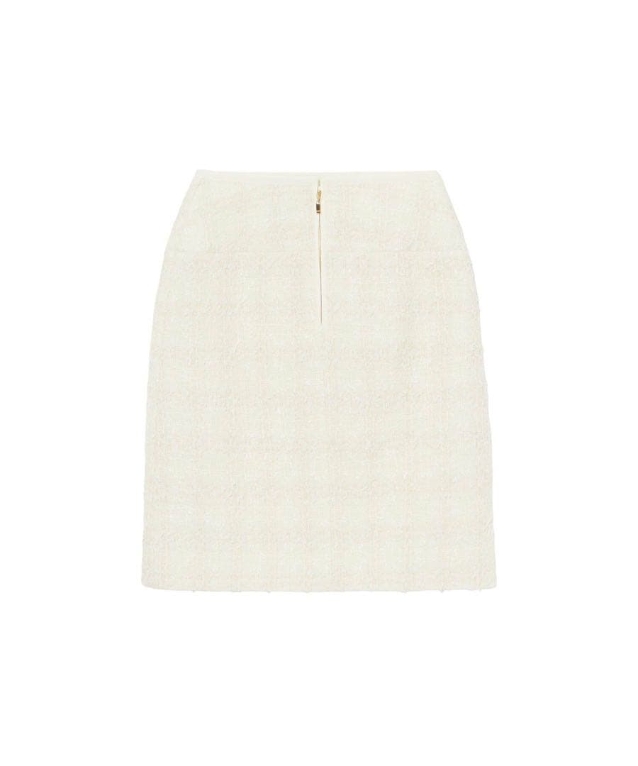 【新品未使用タグ付】ANAYIミックスヤーンツイードミニ スカート 38白