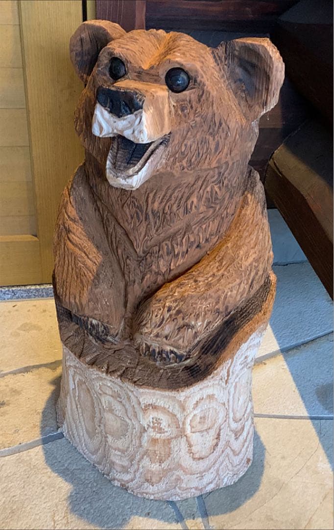 熊 チェーンソーアート チェンソーアート 一点物 看板 ビンテージ 木彫