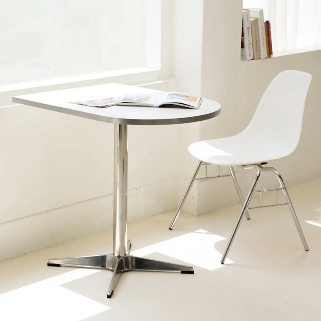 【韓国家具】 半楕円 ダイニングテーブル ホワイト