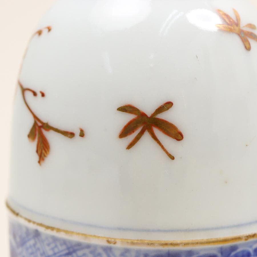 錦手捻祥瑞徳利 一対 酒器 酒注 花生け 収納箱