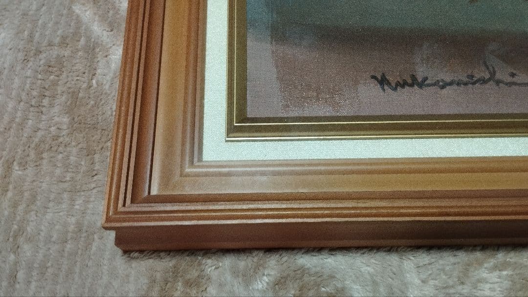 バラの花束 油絵 木製フレーム付き　高島屋