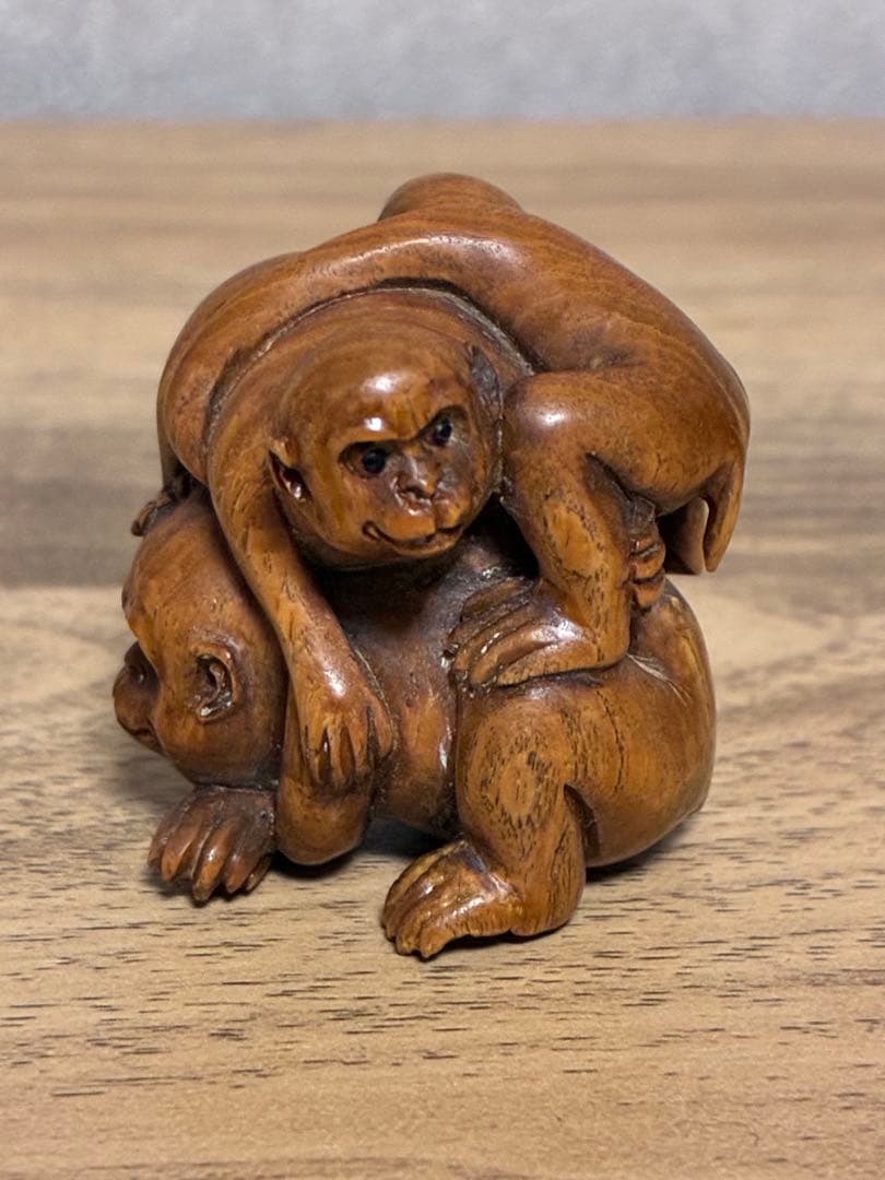 猿の親子 根付け 座銘あり - メルカリ