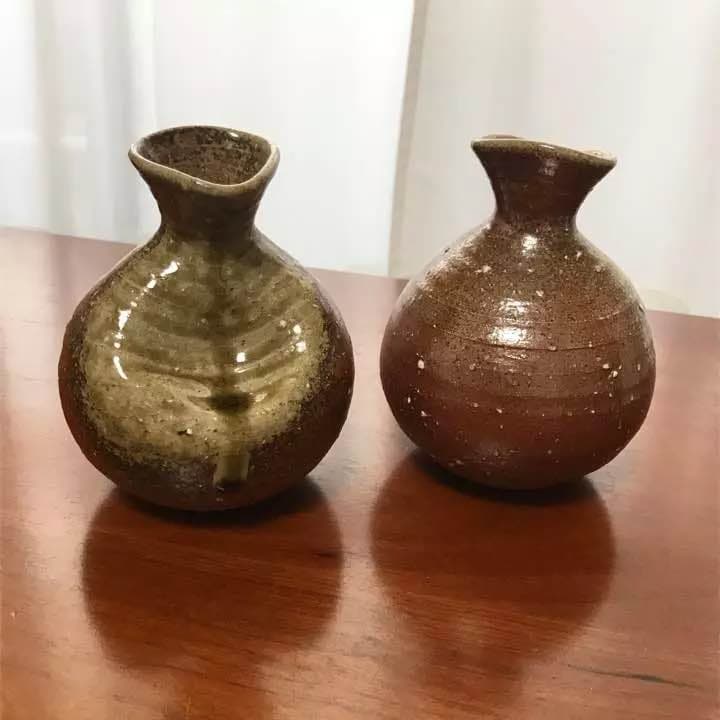 信楽焼 四代 高橋楽斎 徳利 2本 ぐい呑 5口