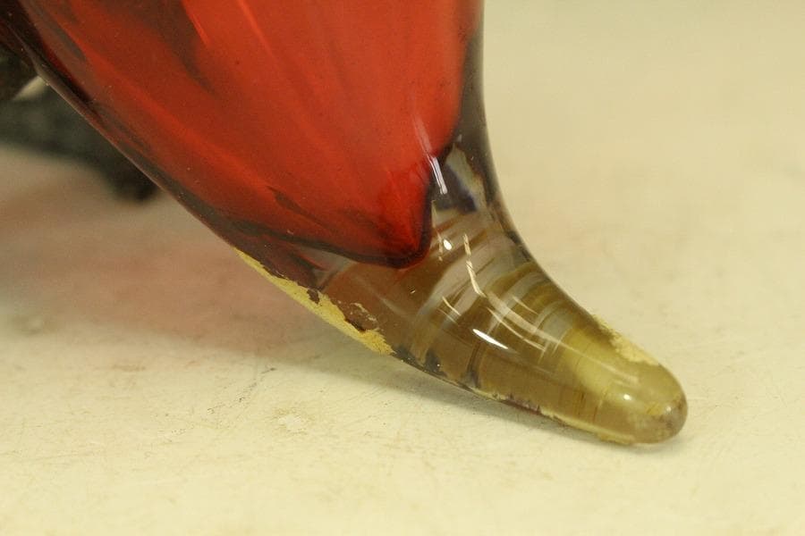 16世紀 フランス 赤ガラス 鷲 酒瓶高23.5cmアンティーク (RC975