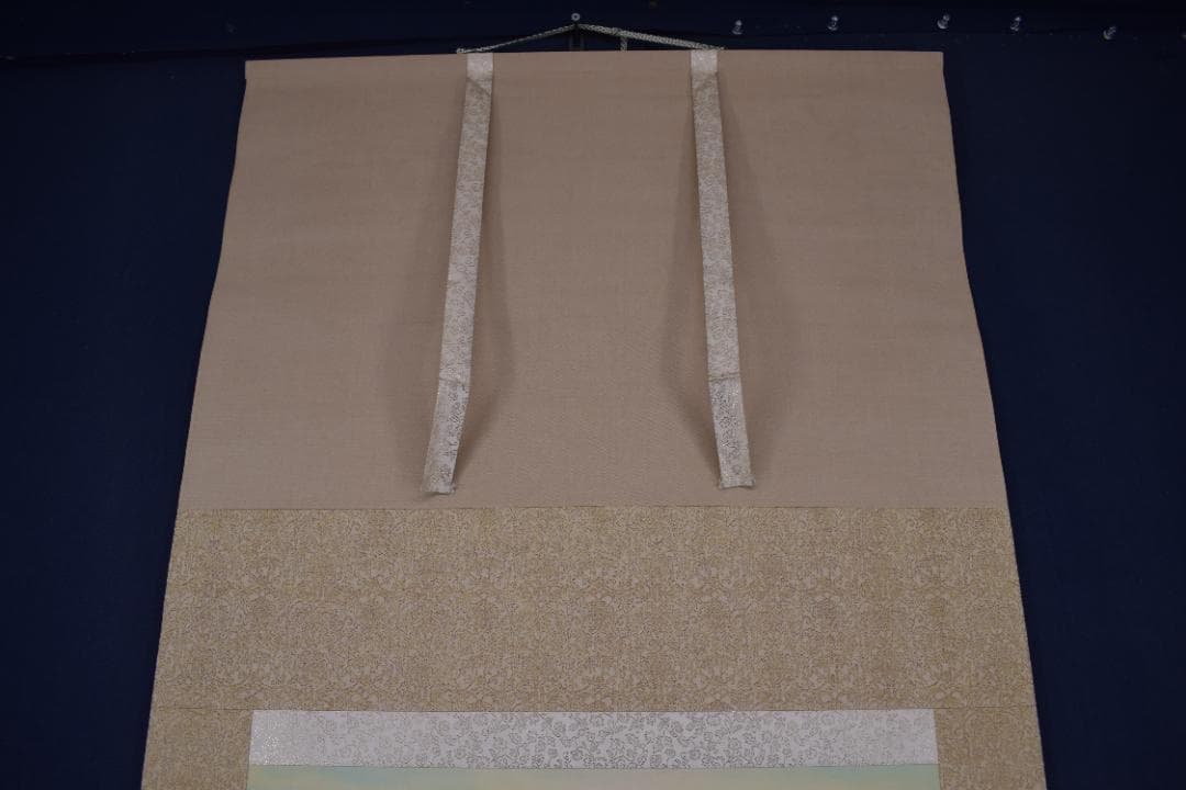 【真作】浜孤嘯/富士山遠望図/横物/掛軸☆宝船☆Z-541