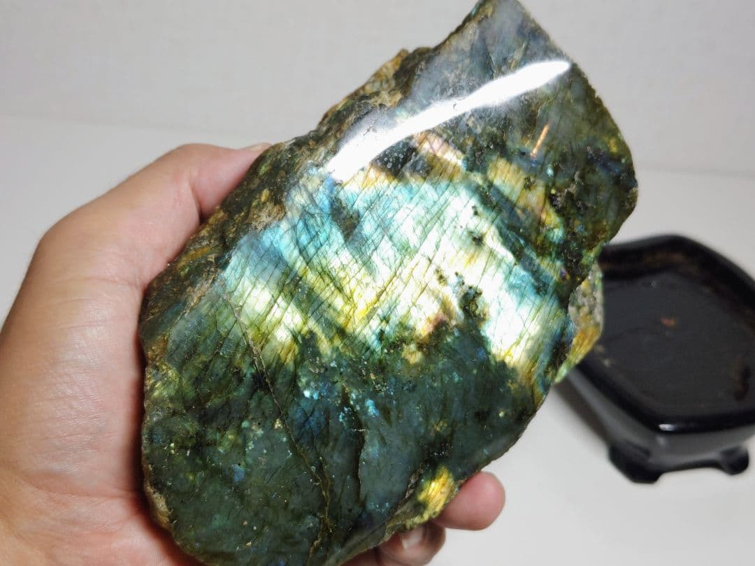 ラブラドライト 1.3kg 原石 鑑賞石 自然石 誕生石 鉱物 鉱石 水石