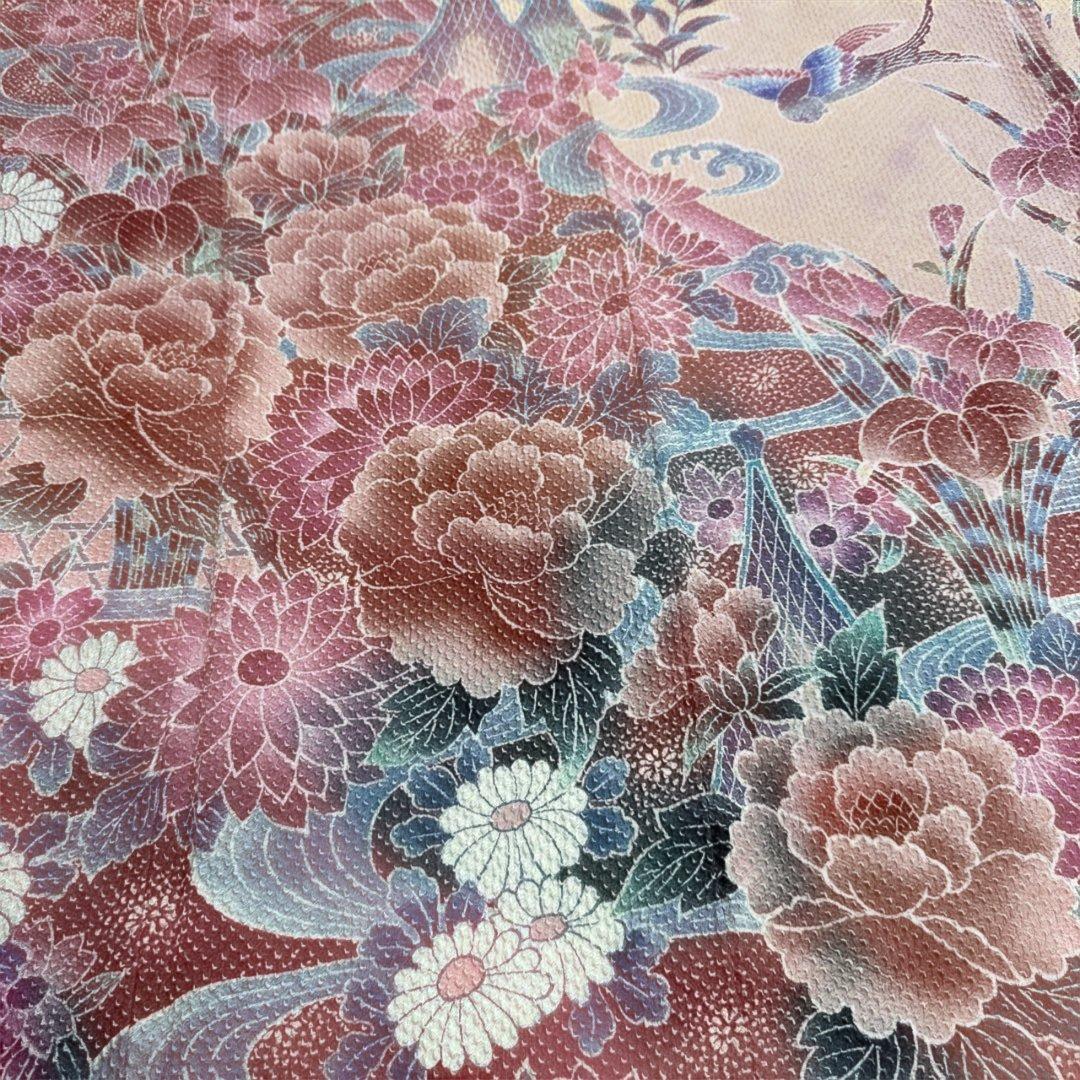 藤娘きぬたや ピンク系 牡丹松鶴 総絞り振袖