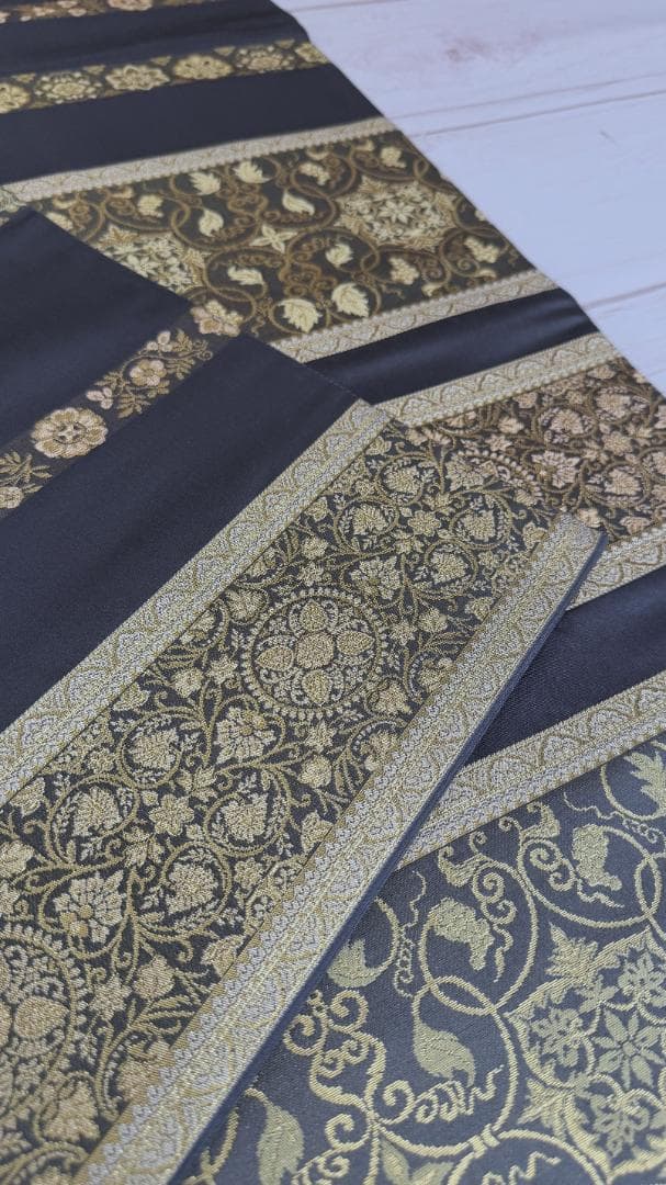 帯3箔清兵衛 草木染 正倉院間道裂織 袋帯 グレー系 未使用品 長さ