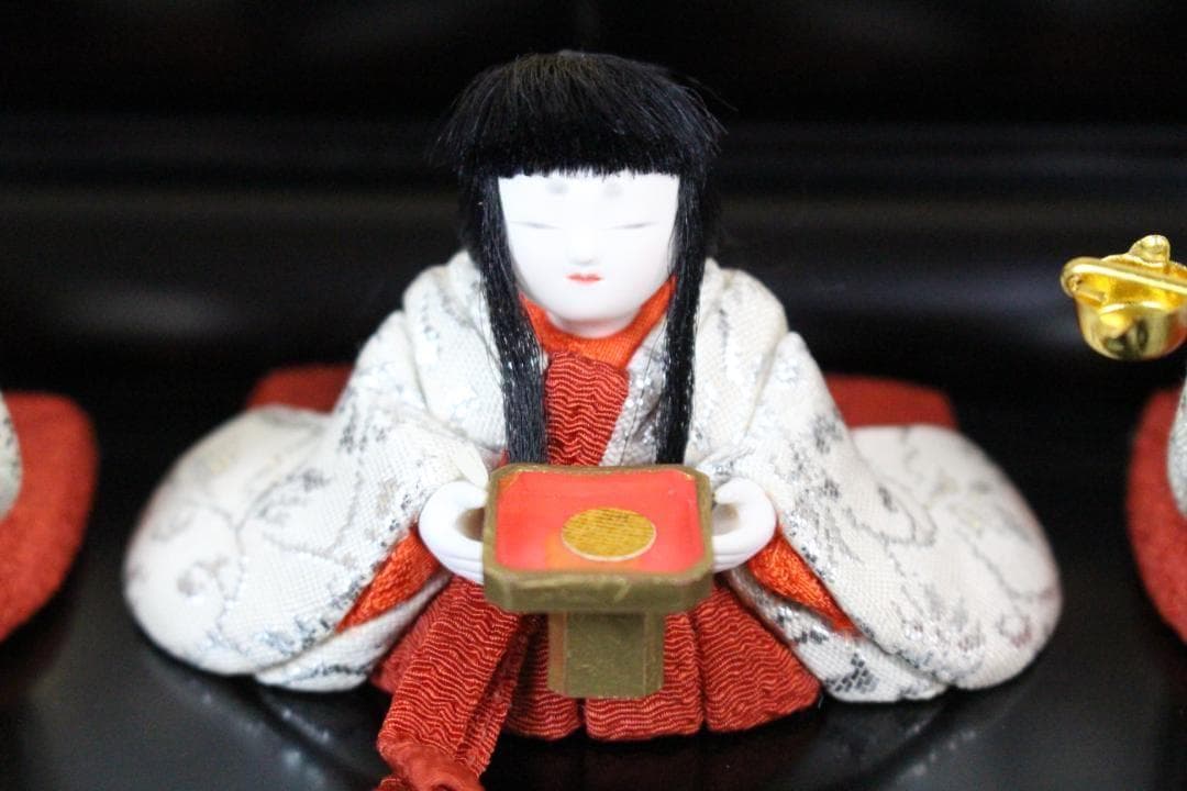 ♡松﨑 幸一光作 雛人形 五人飾 ひいな 木目込み人形 ガラスケース