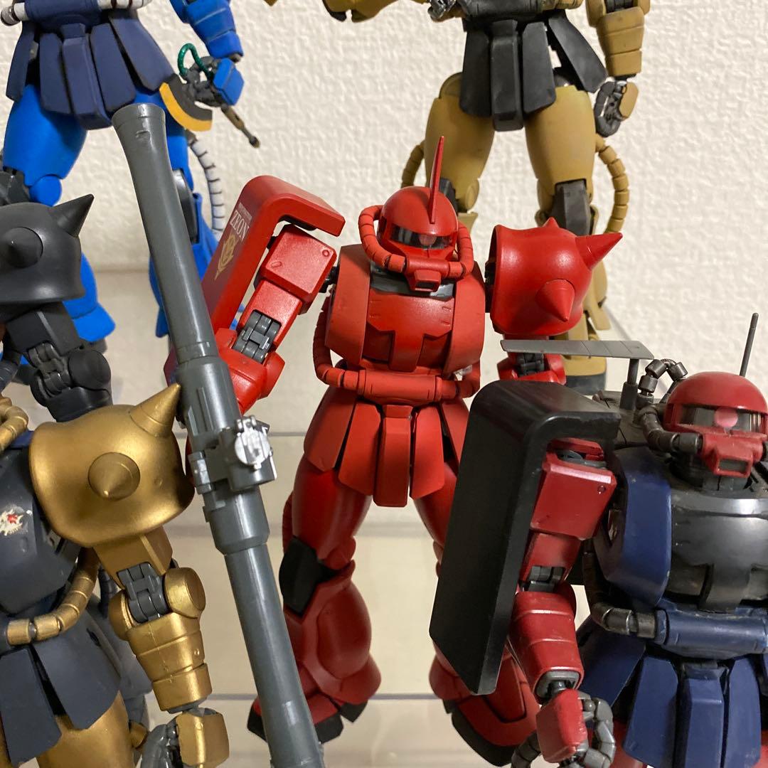 MG 1/100　ザク　ウェザリング強　11体まとめ ダメージ加工 塗装完成品