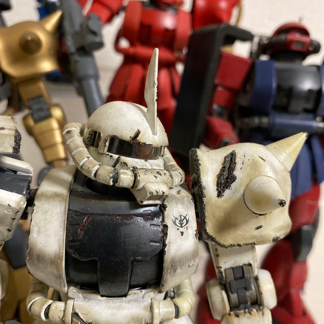 MG 1/100　ザク　ウェザリング強　11体まとめ ダメージ加工 塗装完成品