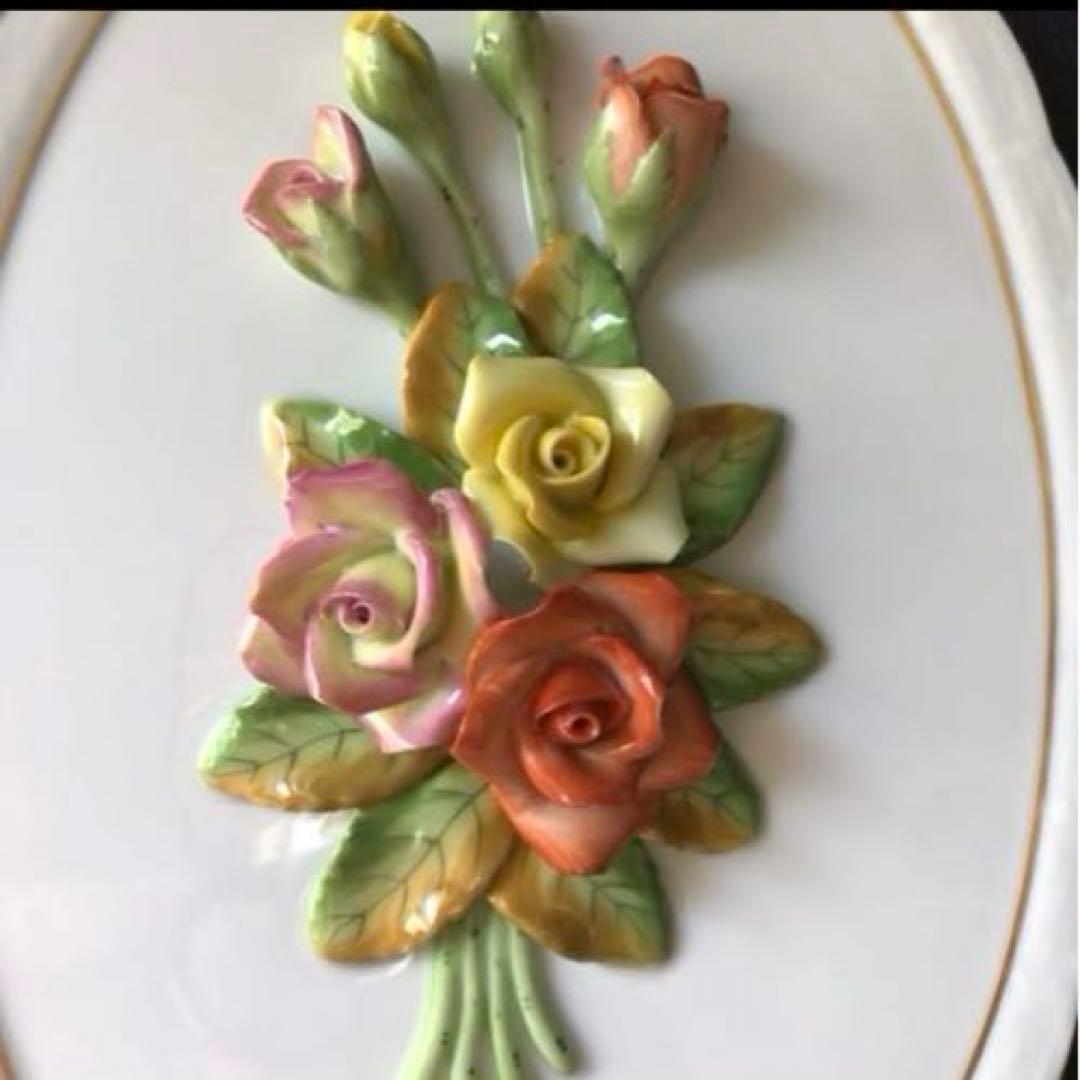 ヘレンド    立体陶板 プラーク 希少　薔薇