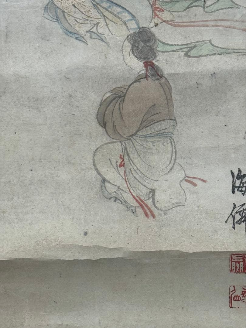 孝子ニ圖　紙本肉筆　小田海仙筆　掛軸　共箱　送料込み251031