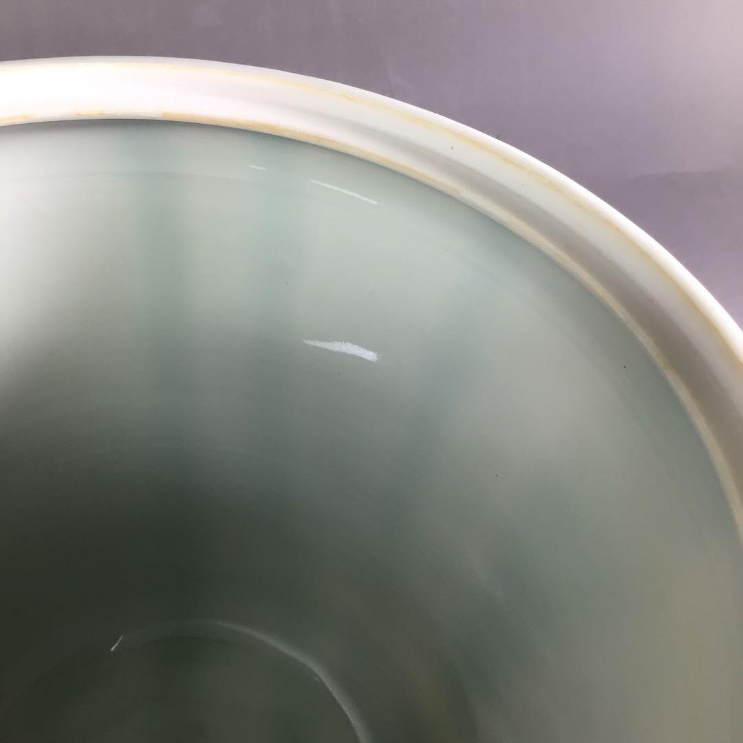 R683 水指 『石崎光四郎造』『青白磁』『末広水指』 共箱 茶道具