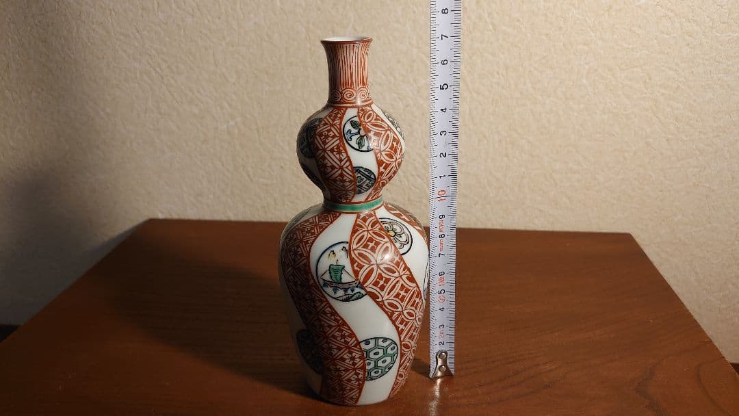 古九谷　九谷焼　赤絵　江戸期　徳利　花入　蔵出し　1客