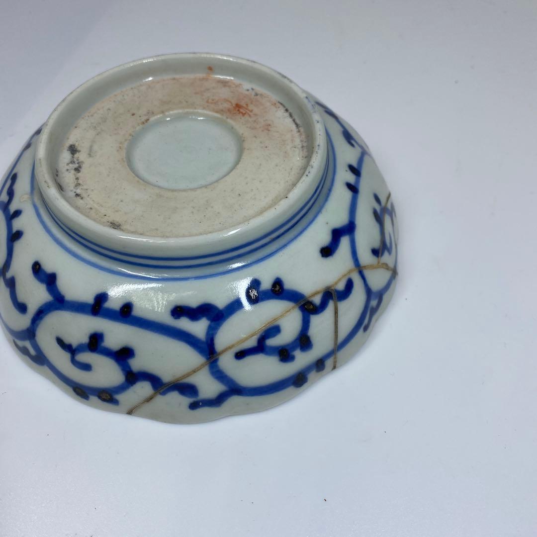 古伊万里 染付みじんこ膾皿16枚 木箱 幅14.8㎝東Y7-0314☆2Fトヒサ