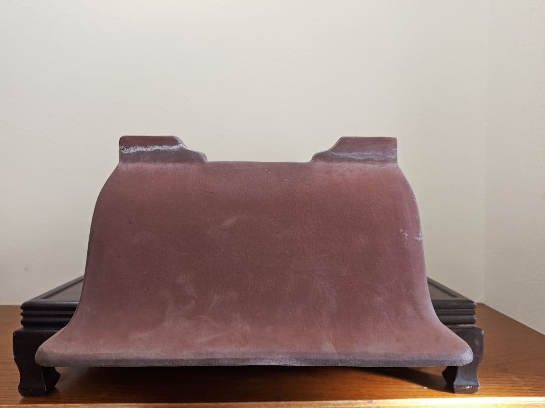 赤色長方形陶器鉢　希少サイズ　超大型 約61cmx39cm×20.5cm