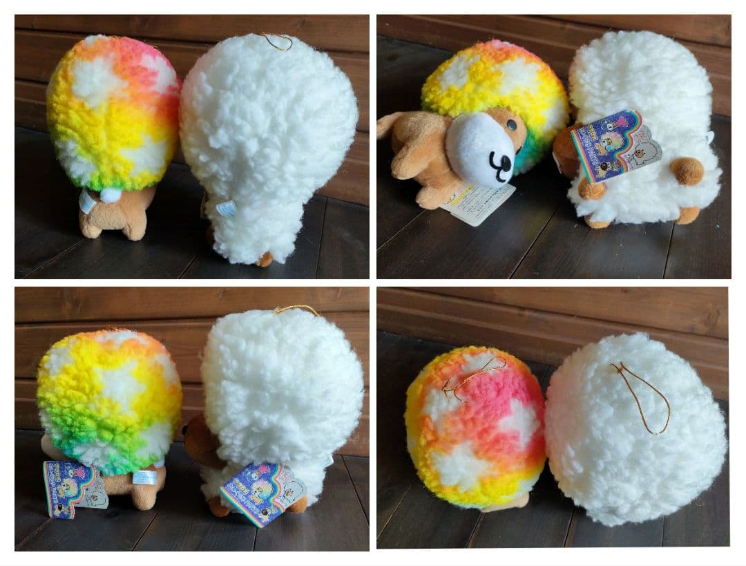 アフロ犬　ぬいぐるみ・PART3×4体＆フェイスクッション3個まとめ売り