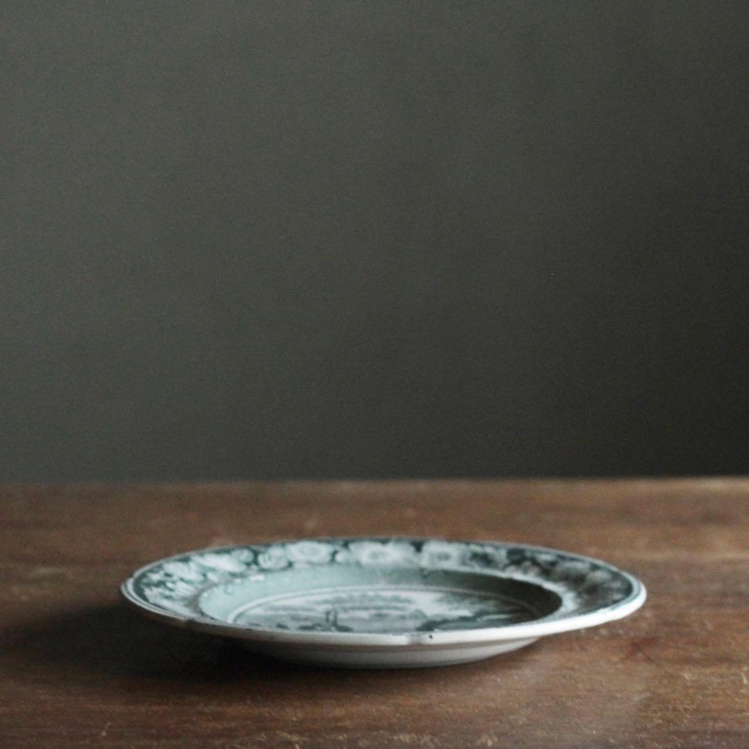 銅板転写 皿 DAWSON 古道具 アンティーク ブロカント