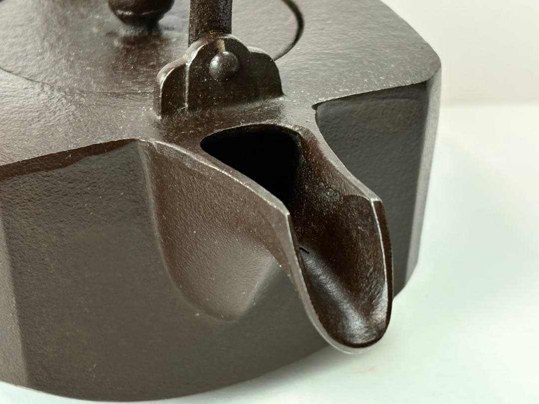 人間国宝 【高橋敬典】 造 四方銚子 替え染付蓋 鉄製 共箱共布栞