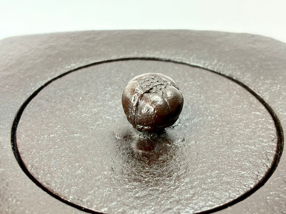 人間国宝 【高橋敬典】 造 四方銚子 替え染付蓋 鉄製 共箱共布栞