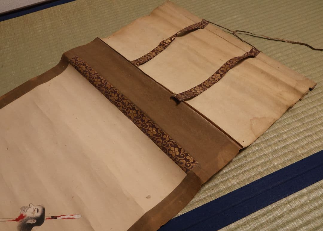 【模写】日本画 前田利家桶狭間凱旋画 清秀謹摸 紙本 掛軸 武者 MB156