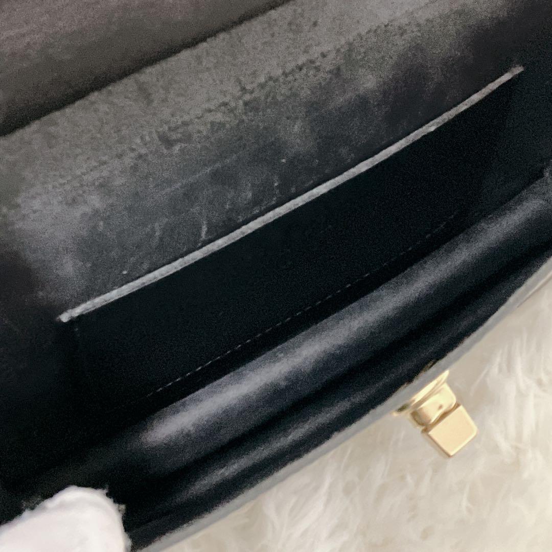 ミミベリー へべ 2way ショルダーバッグ レザー ブラック ターンロック