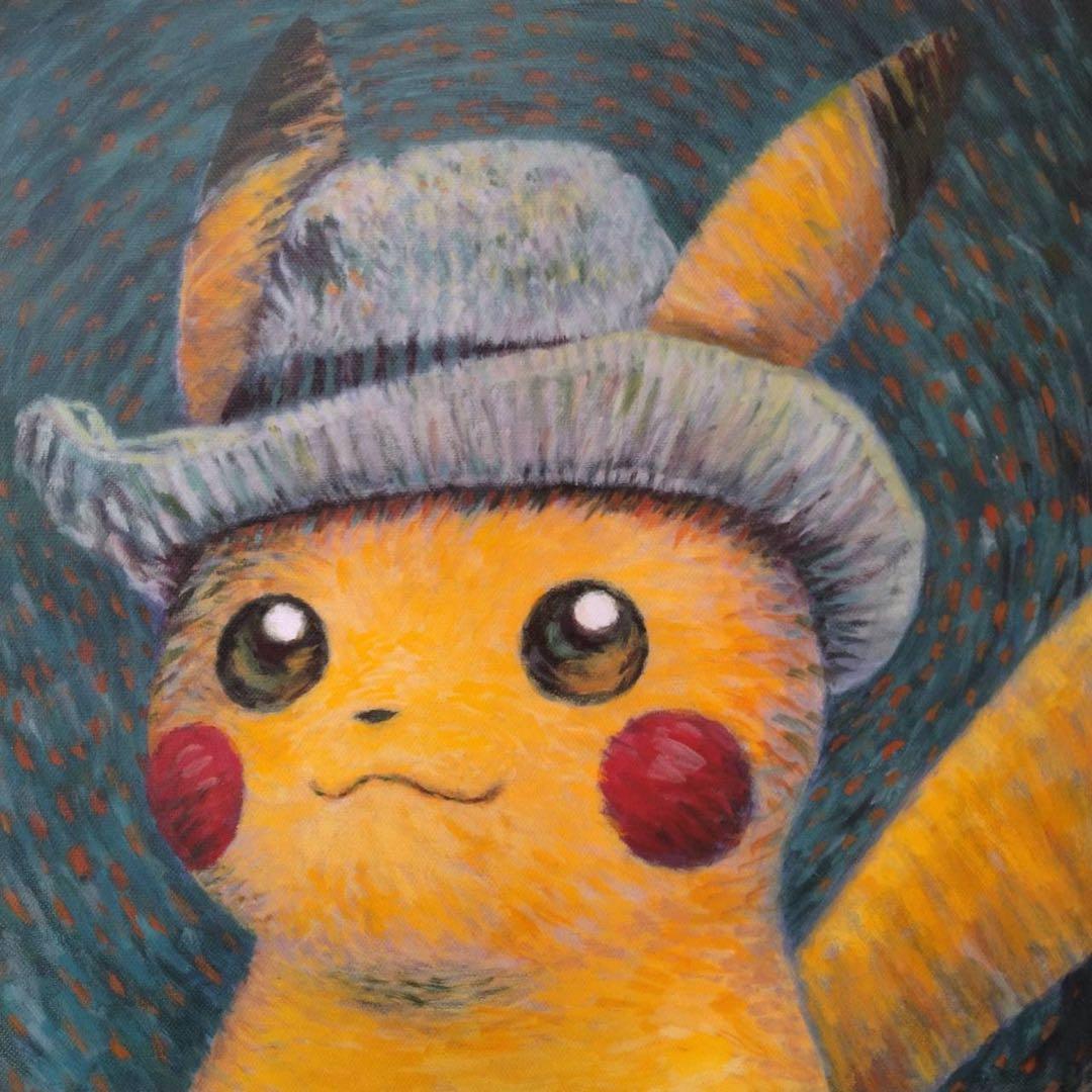 ゴッホピカチュウキャンバスアート