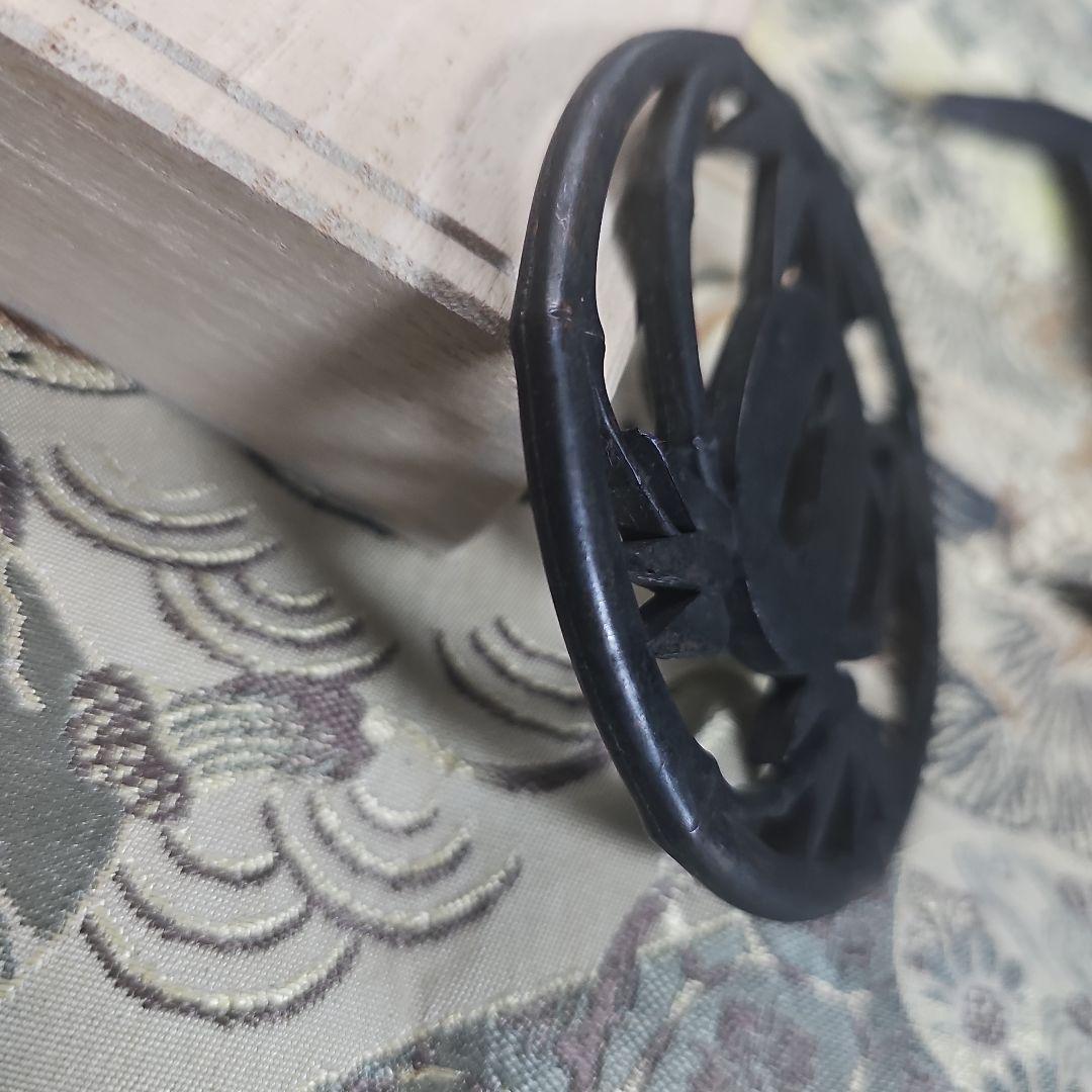 竹透かし鍔　縦87mm横87mm厚さ4mm　刀装具