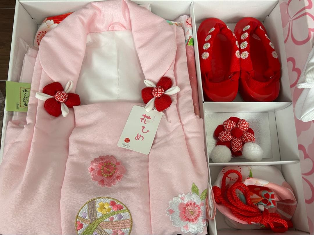 【京都花ひめ】3歳 七五三 被布セット 花柄