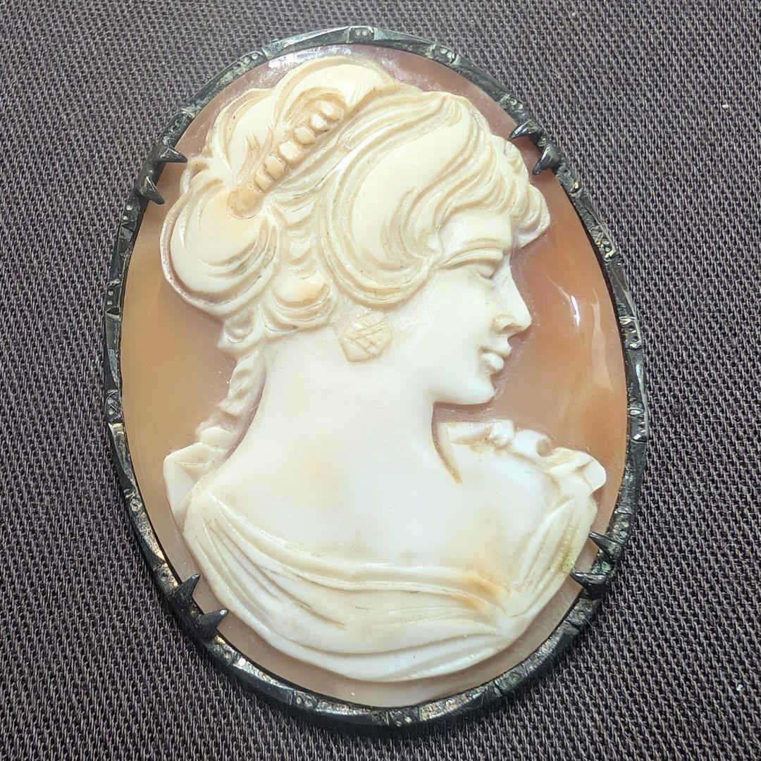 カメオ ブローチ APA社 SILVER刻印 - メルカリ