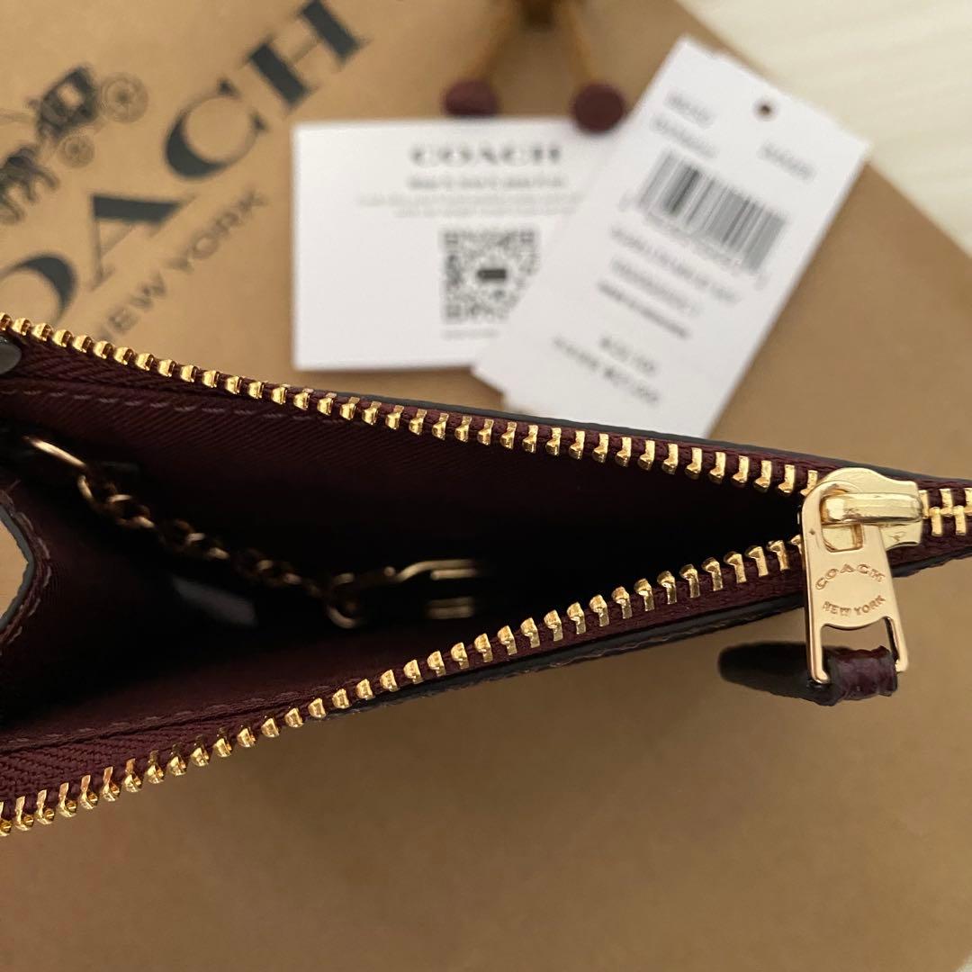 新品 COACH ケース ボルドー レッド 小銭入れ財布