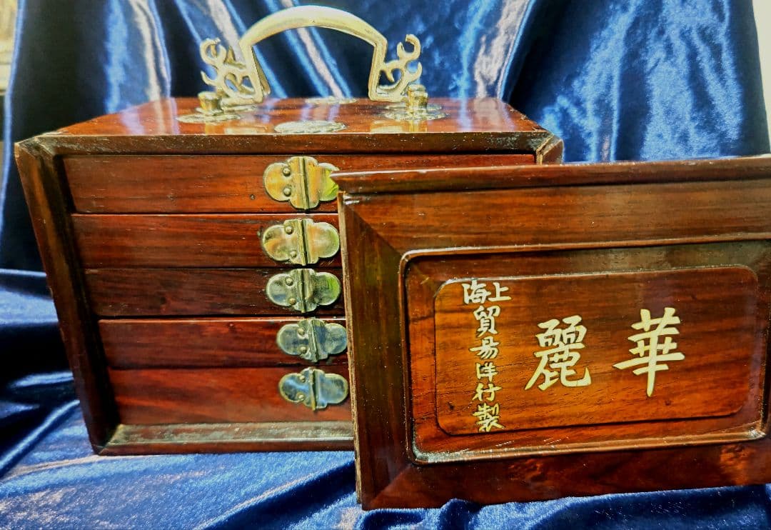 アンティーク 麻雀牌 木箱 レトロ 骨牌 竹牌 マージャン