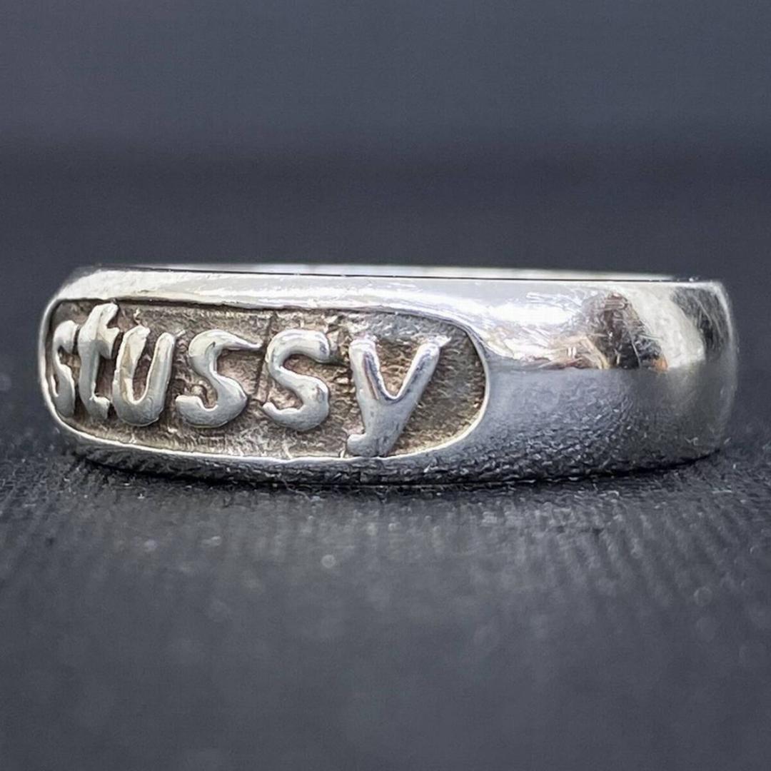 美品 OLD STUSSY 90s シルバー 925 ロゴ リング 18号