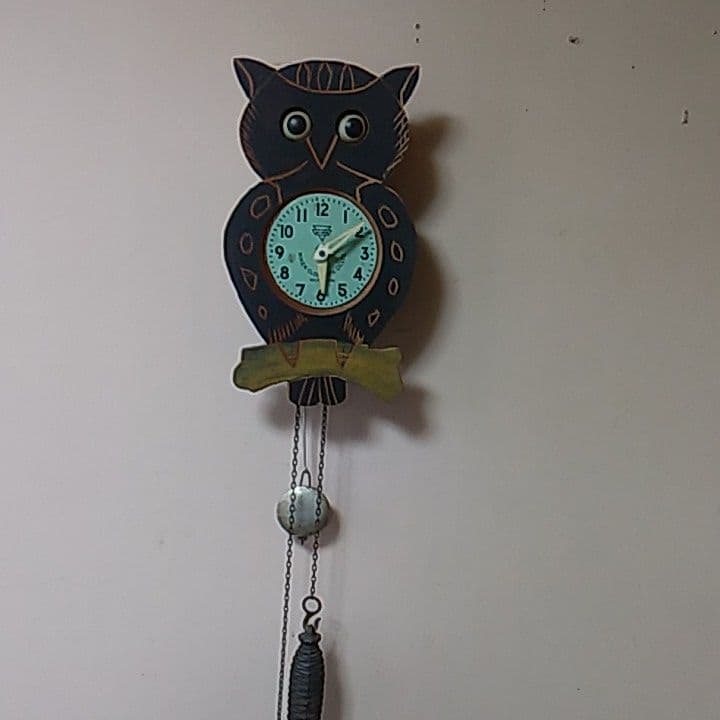 フクロウ振り子時計 ミケン時計