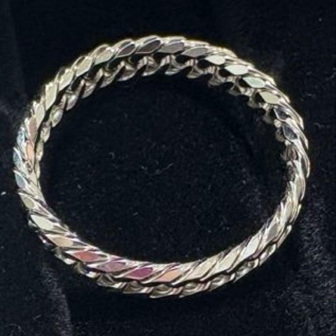 【喜平リング】PT850　6面カットダブル　15号