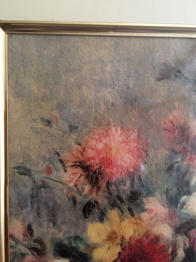 ルノワール 花瓶の花　印刷画　金　額縁　フレーム　絵画　アート