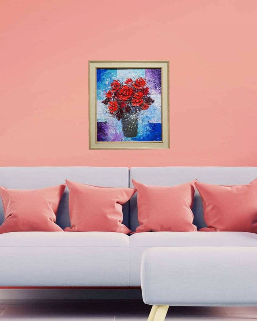 油絵 油彩 油彩画 絵画 絵 【Red rose】