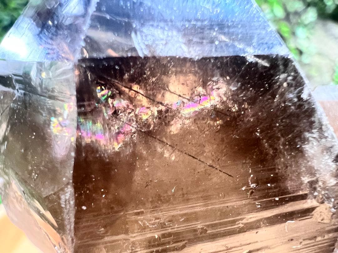 超希少石⭐︎虹入りブラックルチル内包⭐︎国産スモーキークォーツ