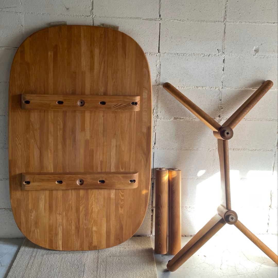 飛騨産業　オールドキツツキマーク　ダイニングテーブル　オーク材無垢　ヴィンテージ