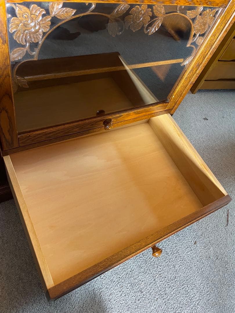 美品 三越家具 ブルージュ 英国スタイル アールヌーボー フラップ式