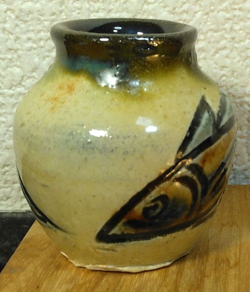 人間国宝 金城次郎 楊立(楊枝立）栞 共箱(本人書付）未使用美