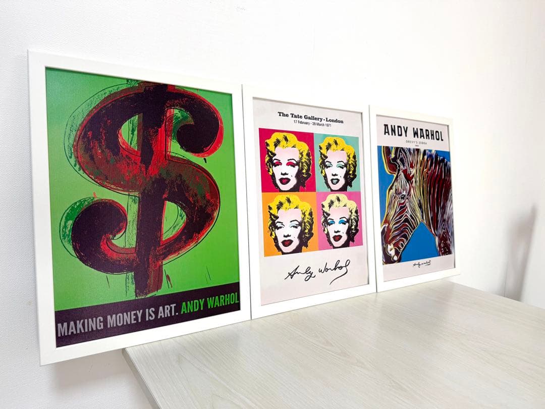 No.298フレーム付きキャンバスアート　インテリア絵画　アンディーウォーホル