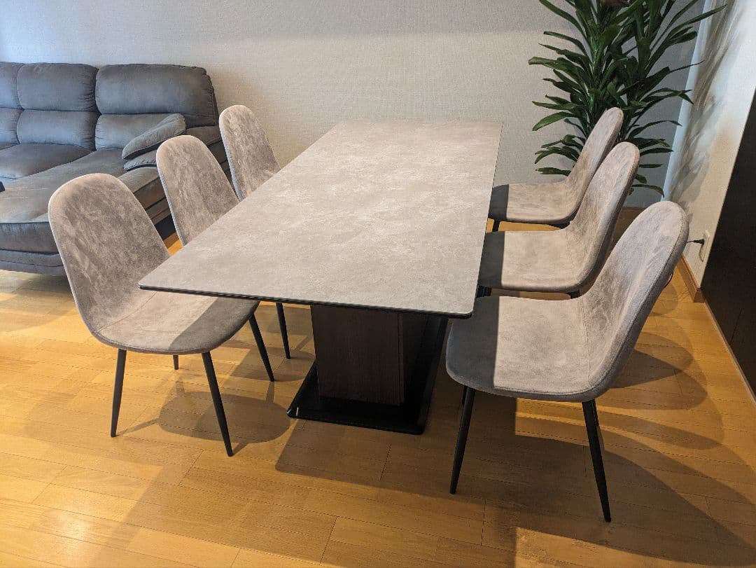 【超美品】収納付きダイニングセット｜高級テーブル＋チェア6脚