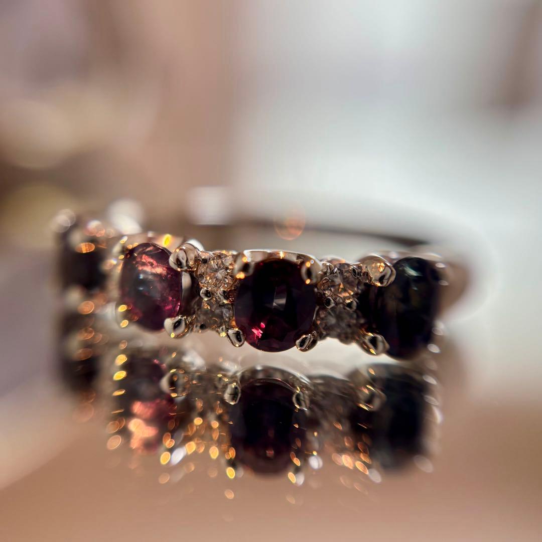 天然非加熱アレキサンドライト ダイヤモンド エタニティ 計1.061ct