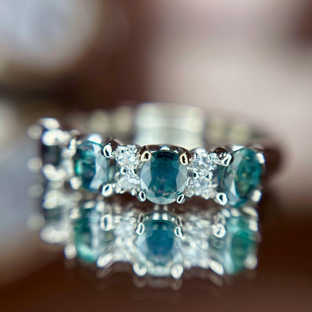 天然非加熱アレキサンドライト ダイヤモンド エタニティ 計1.061ct