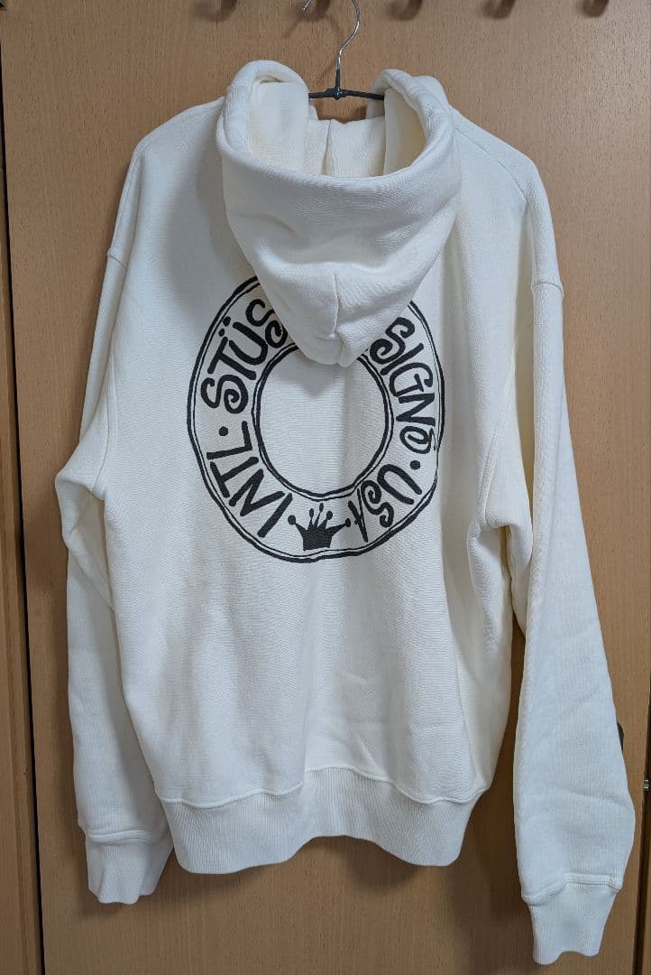 STÜSSY ロゴプリント ホワイトパーカー　Buana　　　 M　ステューシー