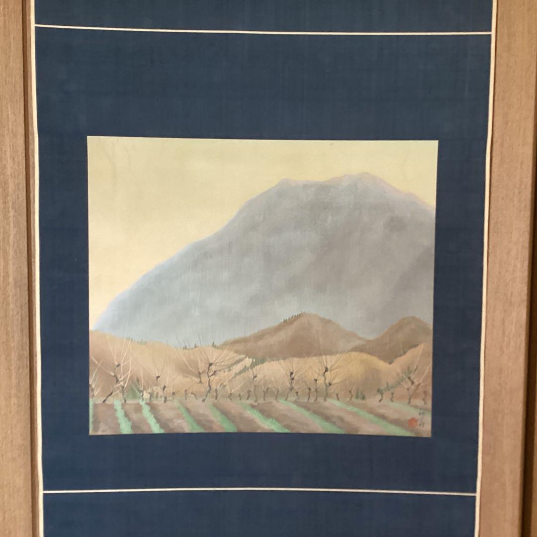 掛け軸 小川香月 『 山紫瀑景図 』 絹本 希少 軸装 茶道具 掛軸 美