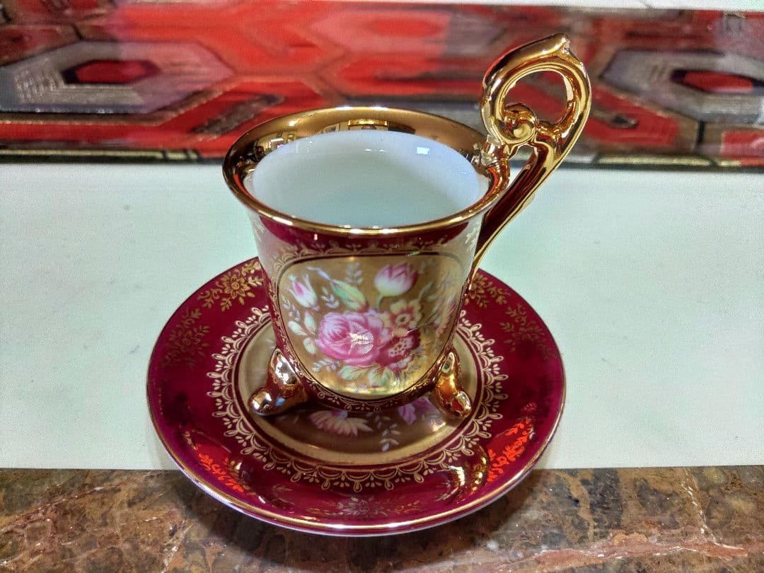 大橋陶器　デミカップ　カップ＆ソーサー　箱付き　926エンヂ　かわいい昭和レトロ