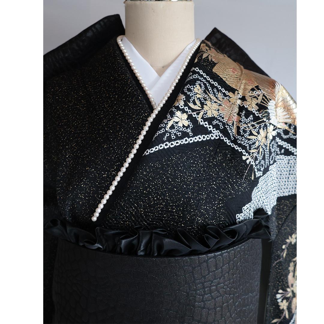 フローラ様専用】豪華□やまと部分絞り黒□振袖8点セットフルセット